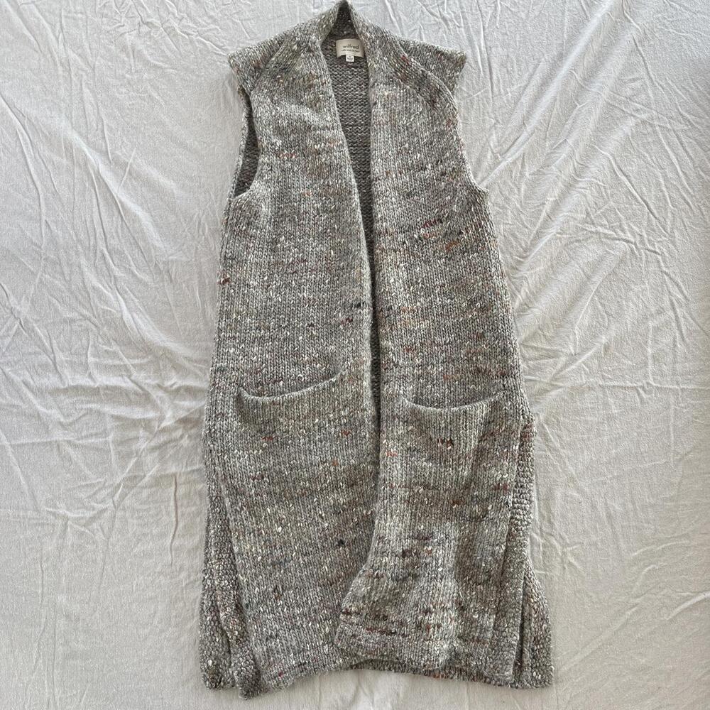 Wilfred made In Italy womens gray speckled knit cardigan with pockets, size XS